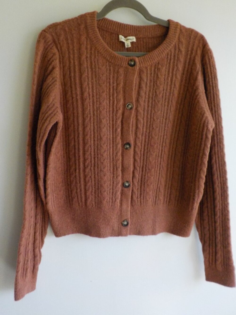 ee.some Sweater - Medium - NWT Rust Button Cardigan Long Sleeve Heavy (2446)